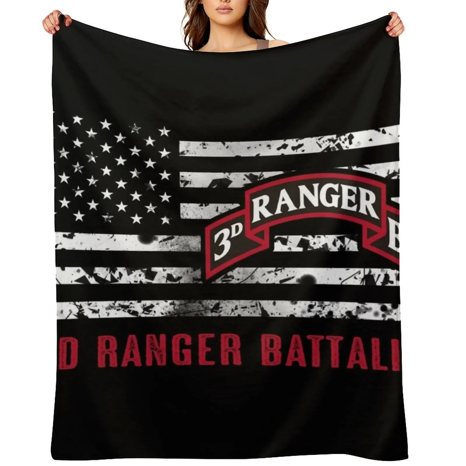 

3rd Ranger Battalion Throw Blanket Bed Winter beds Furrys Custom Blankets