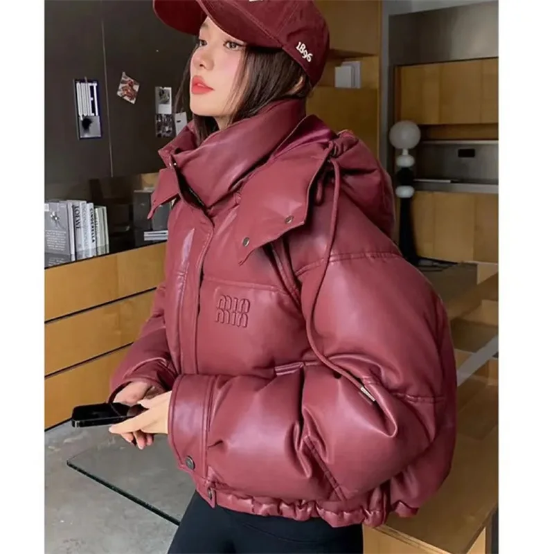 2024 Down Padded Jacket Women\'s Bread Clothing Winter Cotton Coat Fashion Hooded Overcoat Parkas Loose Large Size Coats Female