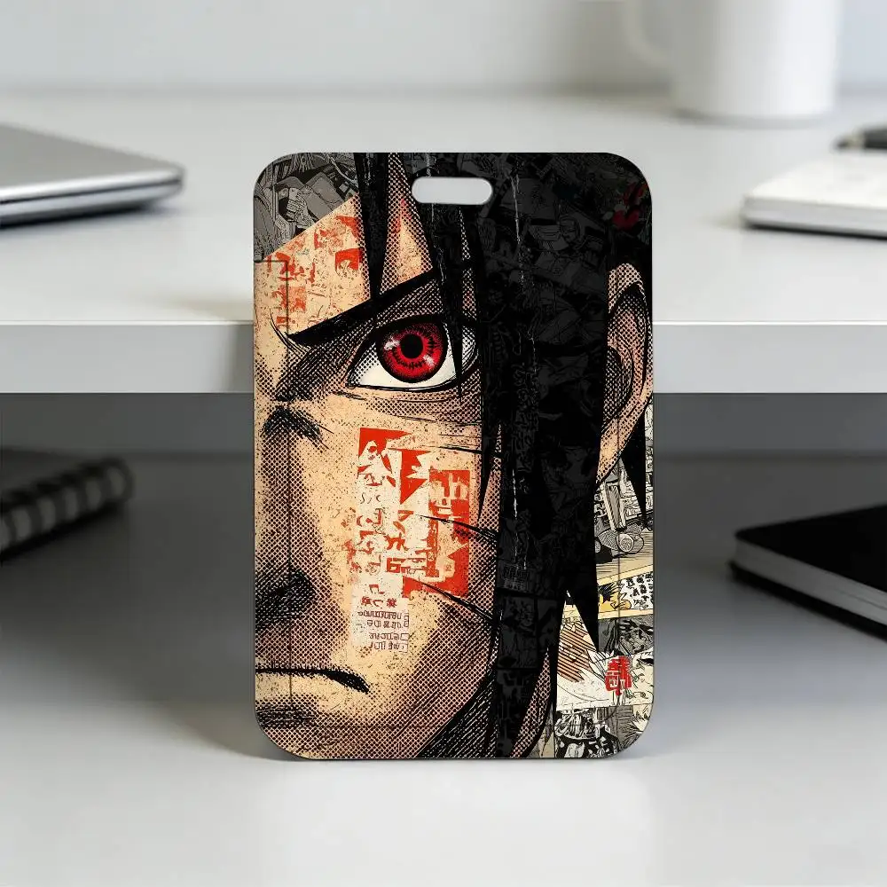 Anime N-NARUTO Akatsuki Itachi Sharingan Transparenter Kartenhalter Mitarbeiter Plastik-Schiebeabdeckung Schlüsselband Arbeits-Geschäfts-ID-Tasche Bus – Detail 12