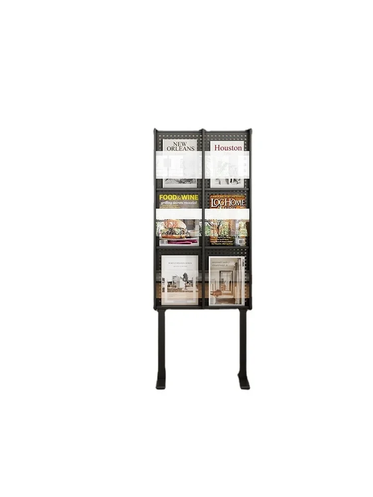 

PQF bookshelf shelf multi-layer document book, newspaper, hole board, magazine shelf