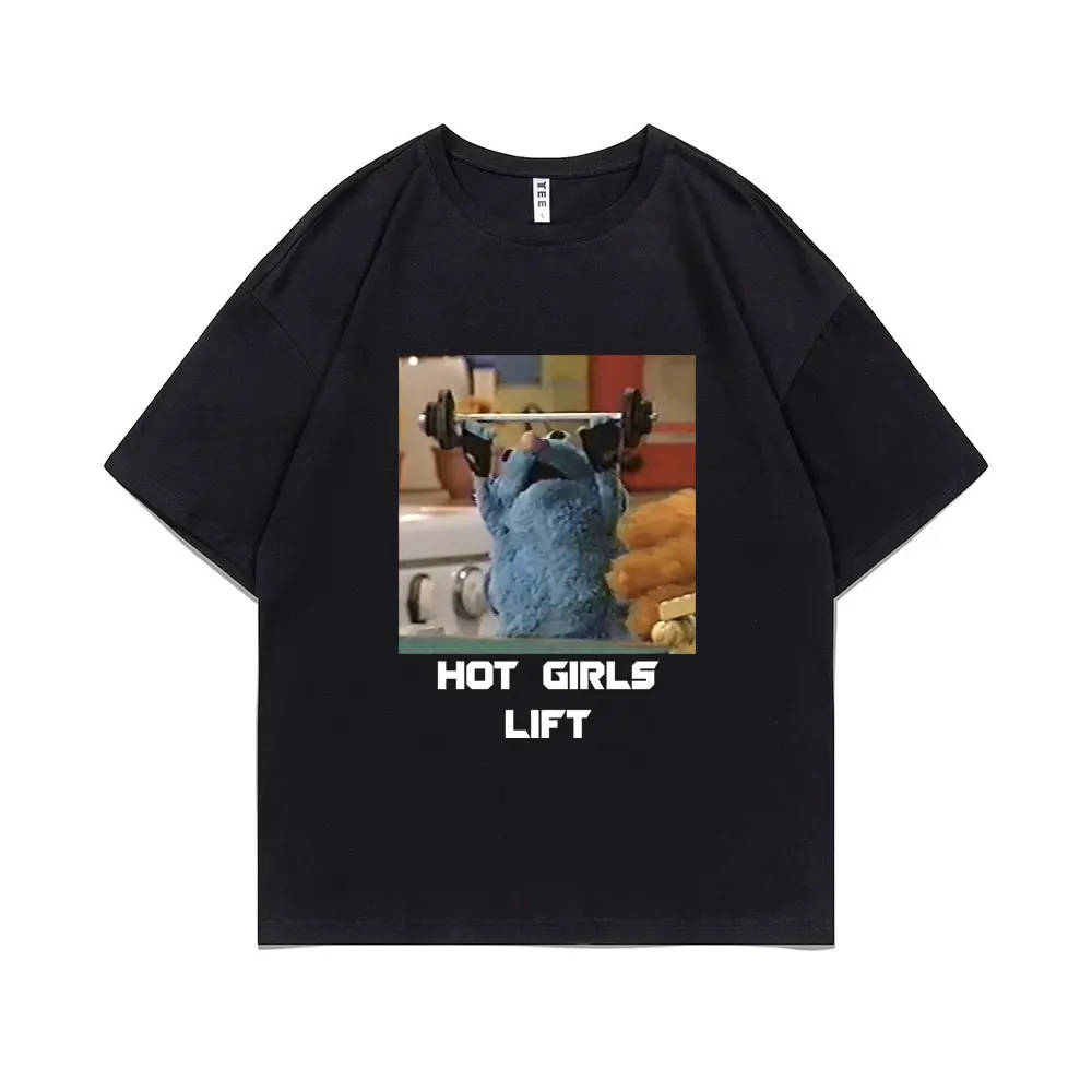 Tutter Hot Girls Lift Tshirt Working on My Fitness T-shirt Funny Mouse Graphic Short Sleeve Tshirt Men Women Fashion Casual Tees