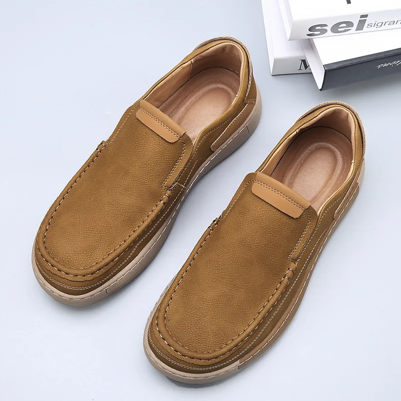 

Новинка: Мужские слипоны-лоферы для вождения, удобные, дышащие, повседневные туфли с круглым носком, улучшенная версия, осенний сезон