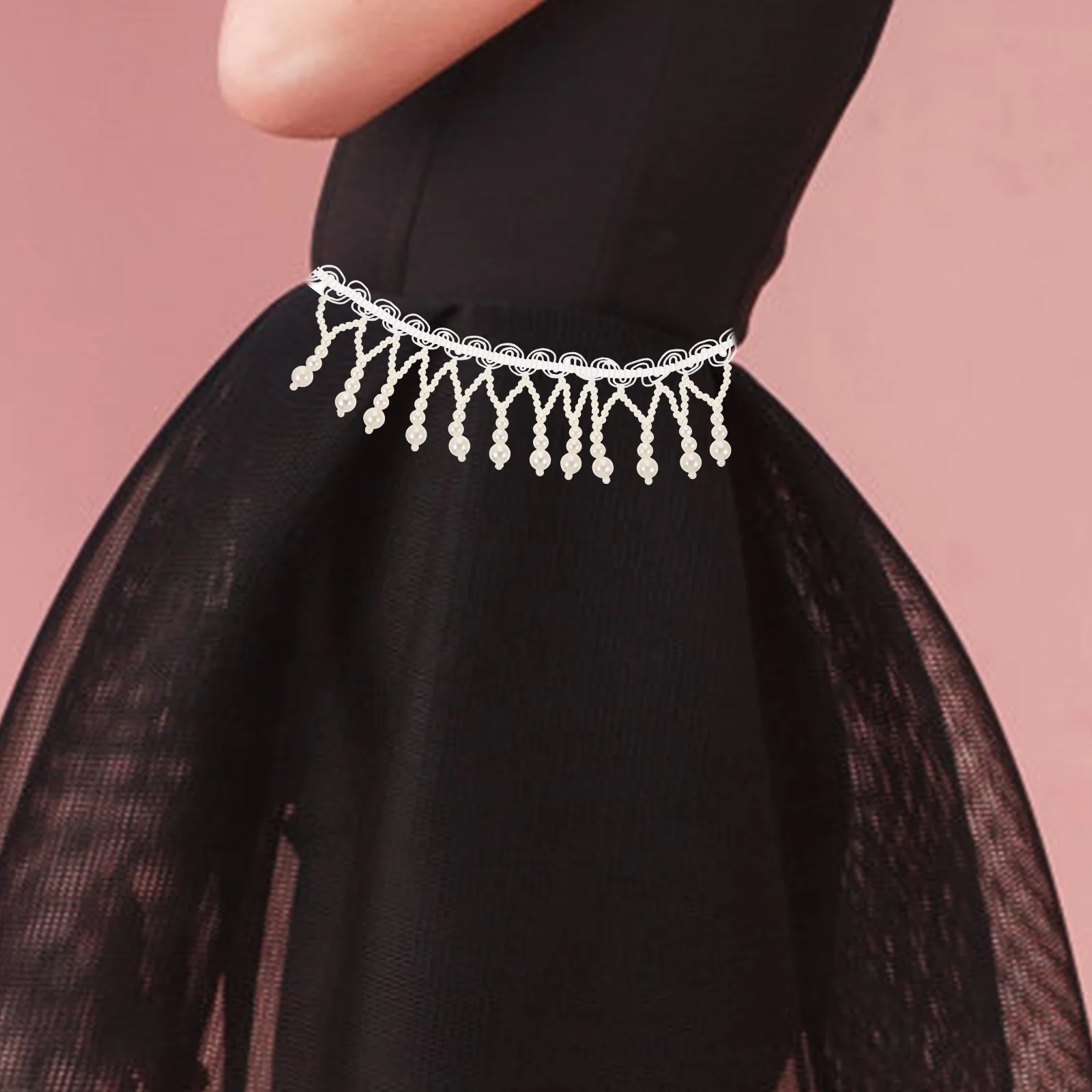 

Pearl Tassel Imitation Rhinestone Fringe Decorative Ribbon for Pearl Trim For Decor Clothing Dresses Curtains DIY Crafts