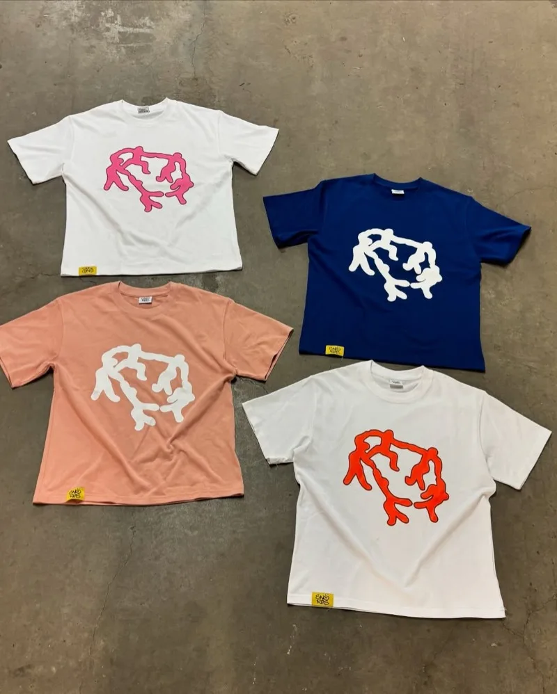 2025 العصرية شارع العليا الهيب هوب الشارع الشهير Harajuku ريترو كلاسيكي رسالة كبيرة الحجم تي شيرت الرجال القوطي عادية القطن Y2K أفضل النساء #3