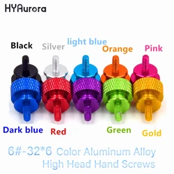 Anodized Aluminum Thumb Screw UNC 6#-32x6mm Step Head Knurled Grip Tool-Free for PC 3D Printer Server Rack DIY