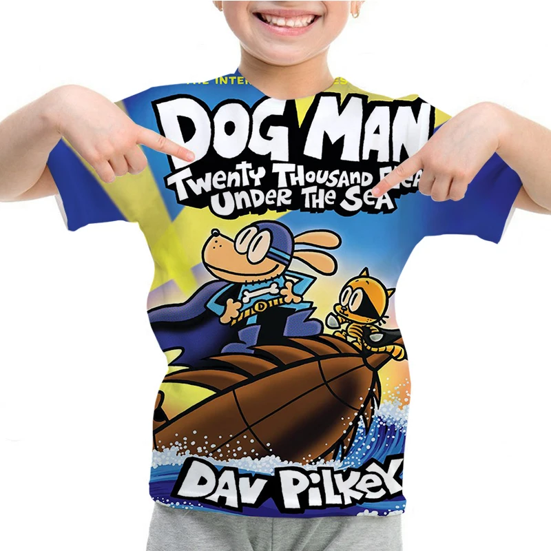 

Kids T Shirts Cartoon Dog Man T-Shirt Harajuku DOGMAN Funny Tee Tops Boys Girls Summer Short Sleeve Tshirt Children's Clothing