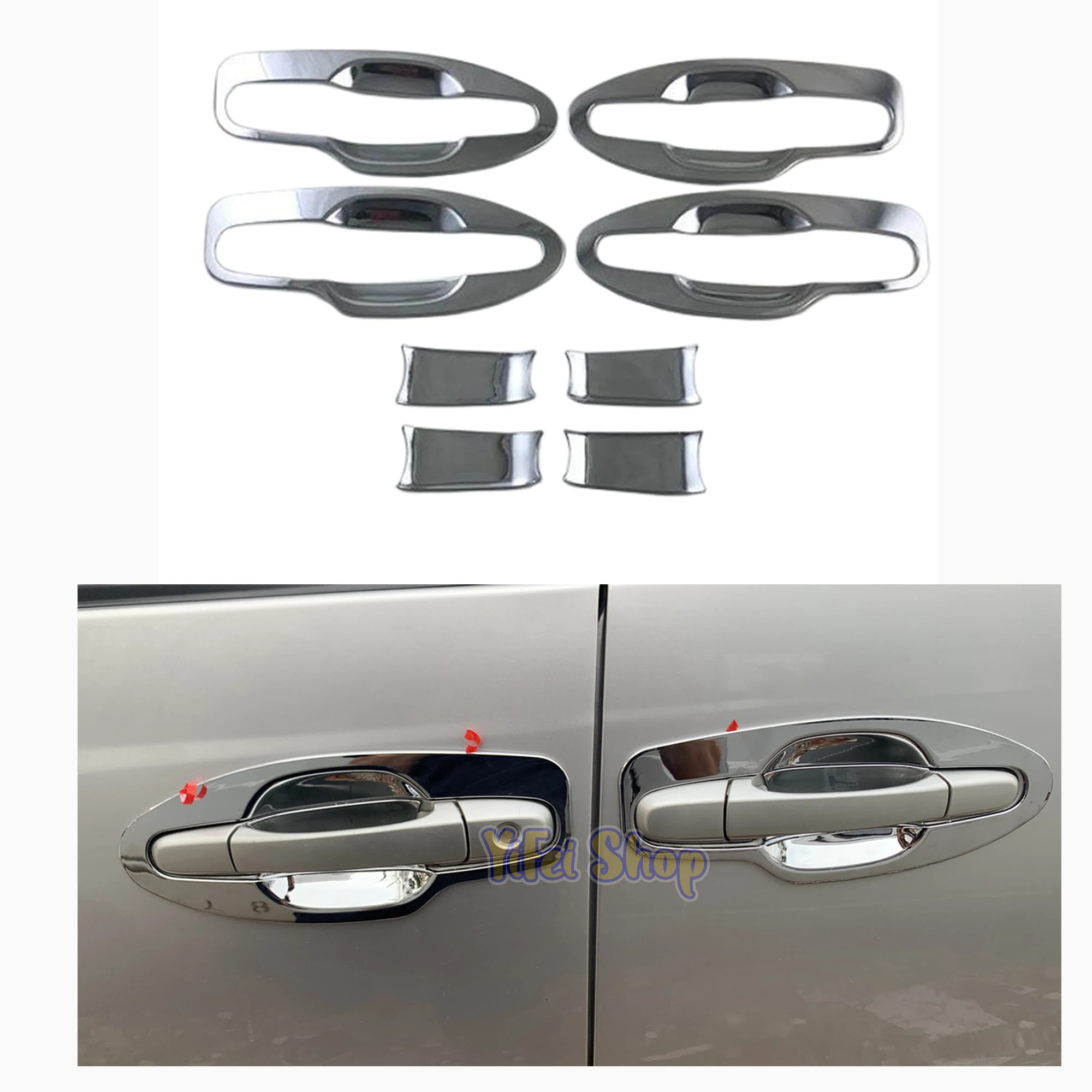 New Carbon Retrofit Car Accessories Door Handle Bowl Covers Chrome Trim Paste Style For Lexus Rx300 XU110 RX 300 Is300 1998 2003