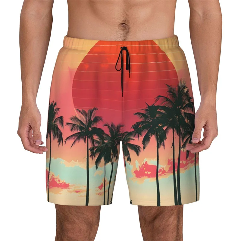 

Palm Leaves 3d Printing Beach Shorts Men Hawaiian Plants Quick Dry Board Shorts Kids Boys Summer Street Unisex Swimming Trunks