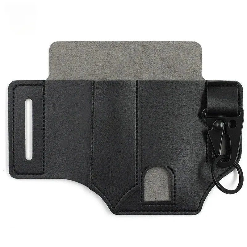 EDC Tactical Waist Bag PU Leather Tool Pouch Flashlight Holster Quick Release Buckle Leg Bag Outdoor Survival