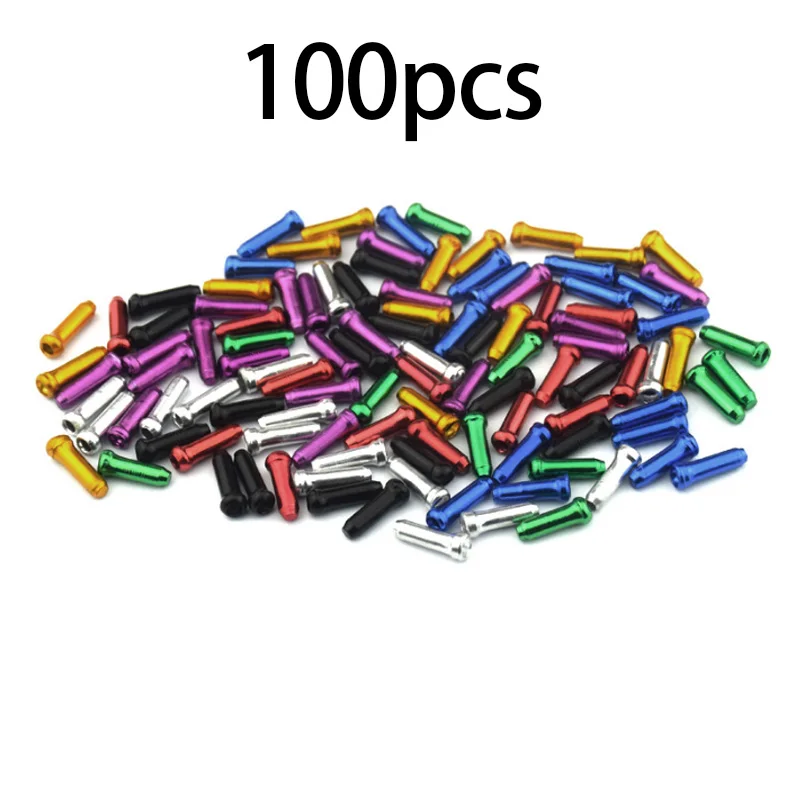100PCS Bike Shift Brems Kabel End Kappen MTB Rennrad Shift Bremse Innen Kabel End Kappe Aluminium Legierung End Kappe schaltwerk Draht Tipps