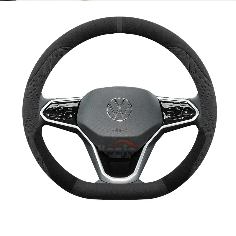 

D-type Car Steering Wheel Cover for Volkswagen Caddy T-Cross R Taos Atlas R Touareg R Taigo 2019 - 2022 2023 2024 Auto Accessory