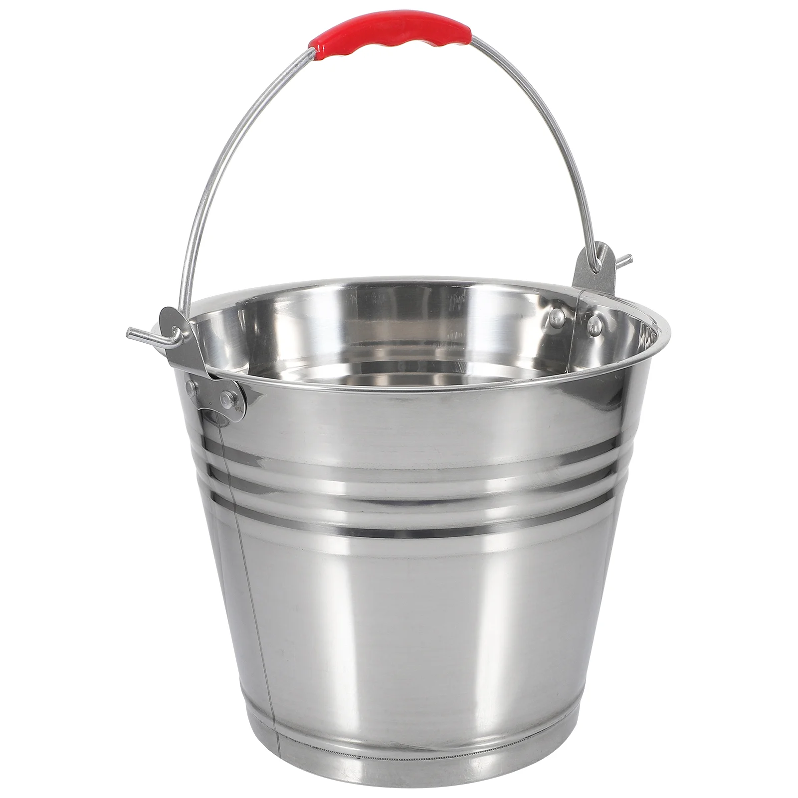 

Stainless Steel Bucket Thickened Rubbish Bin Metal Food Waste Multipurpose for Home Sink Ice Water