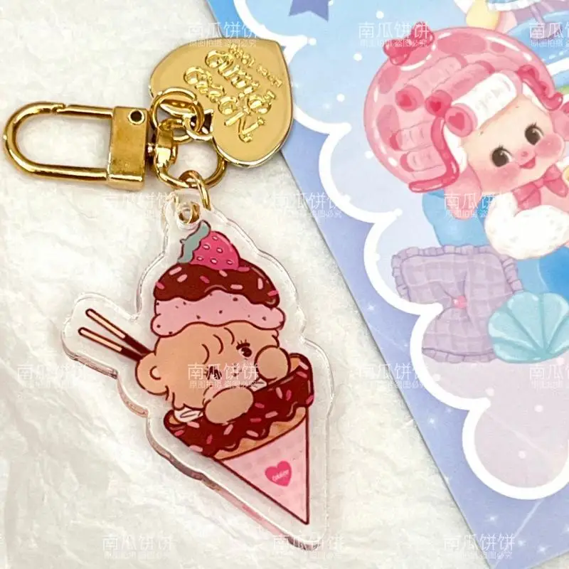 Kawaii Mikko Cute Mousse Souffle Cammy Latte Keychain Card Book Pendant Acrylic Key Ring Decoration Cute Toys Girl Birthday Gift