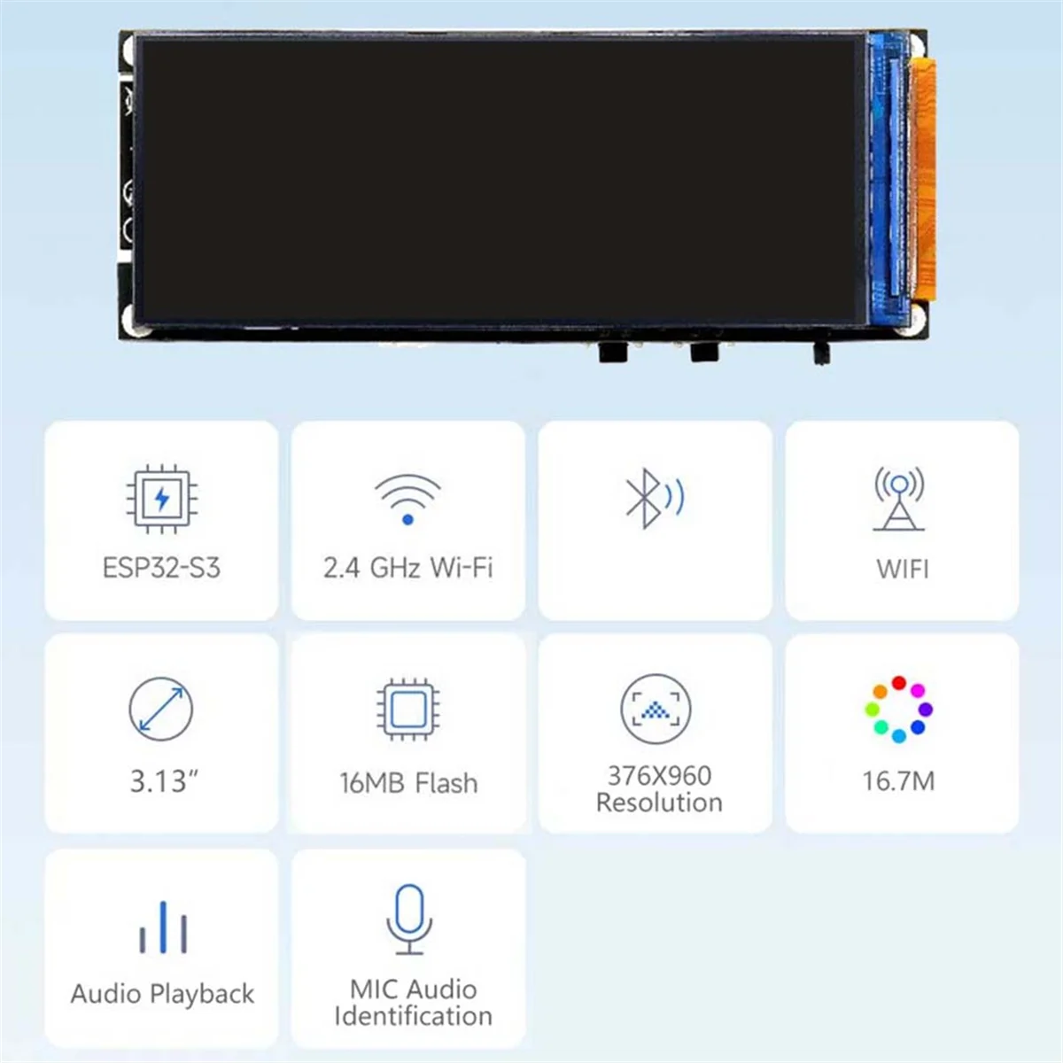 A49T ESP32-S3 Макетная плата 3,13-дюймовый цветной ЖК-дисплей AI Chat Robot WIFI и Bluetooth 376x960 16,7 м с чехлом