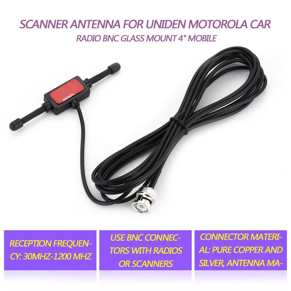 Hot Scanner Antenna for Uniden Motorola Car Radio BNC Glass Mount 4