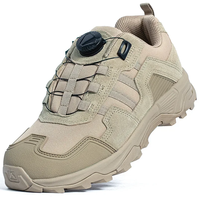 Men Tactical Boots For Military Fans, Low Top Outdoor Hiking Shoes Non Slip Wear Resistant For Mountain Off Road Activities