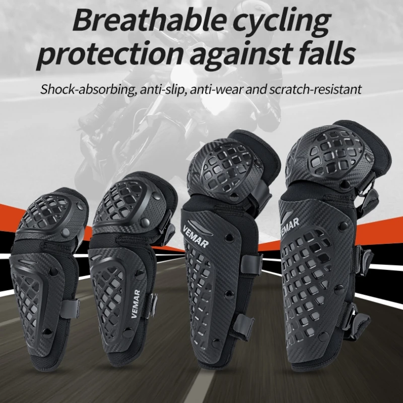 VEMAR Adult Unisex Knee & Elbow Pads 4Pcs Set Motocross Protective Gear for Motorcycle Off-Road Racing MTB Dirt Bike Riding