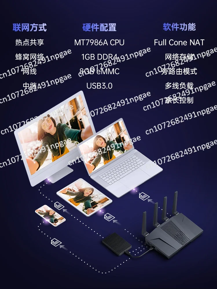 MT6000 Router Home High Speed Gigabit Wireless WiFi6 Central Routing Through The Wall King Dual 2.5g Network Port