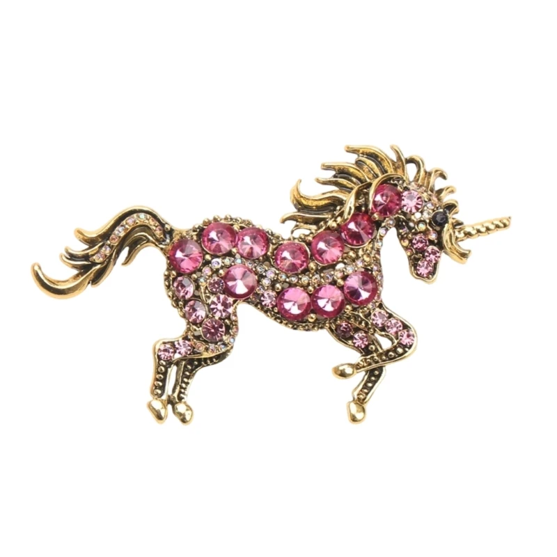  Unicorns Brooch Sturdy Metal Artistics Crafted Accessory for Fashionable Wardrobe Enhancement