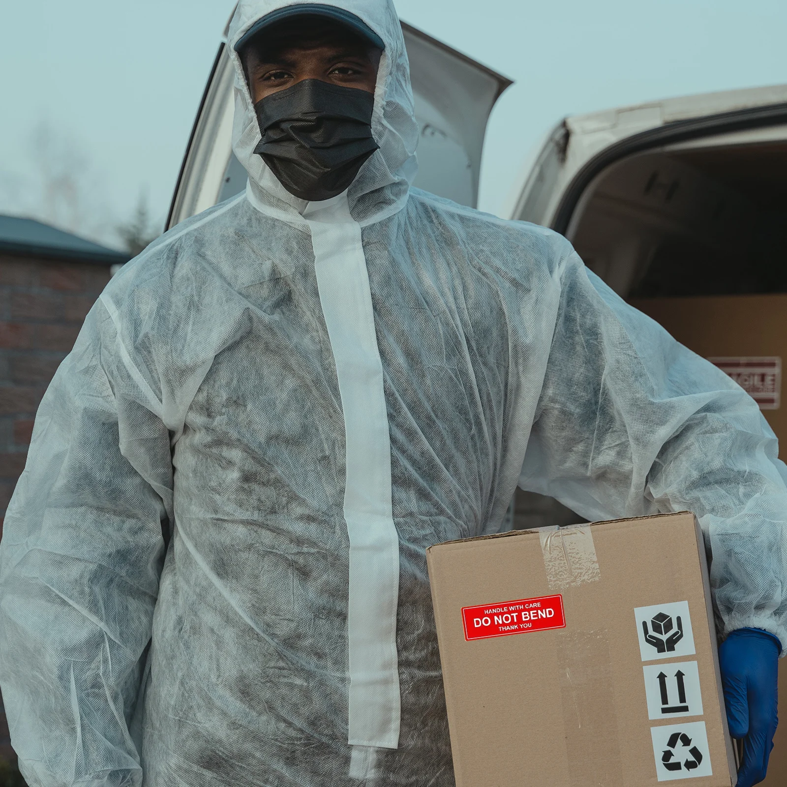 

150pcs Warning Stickers Fragile Handle With Care Red Background Adhesive Labels For Shipping Packaging Secure Transit