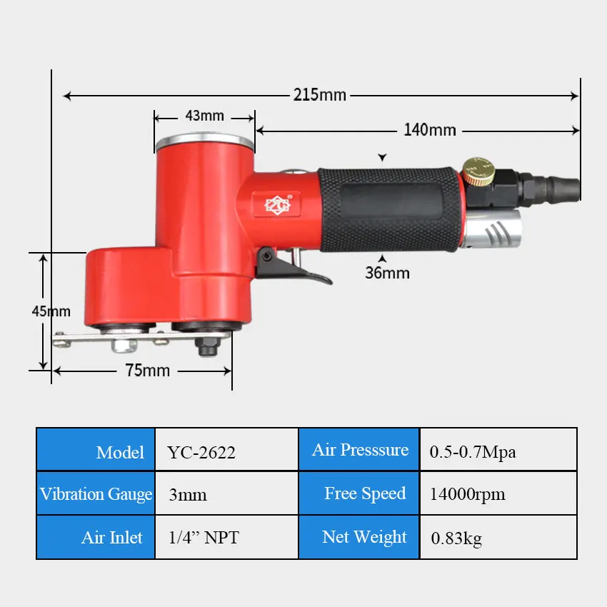 YC pneumatic sander elbow air polisher  sanding machine metal deburring tool polishing waxer