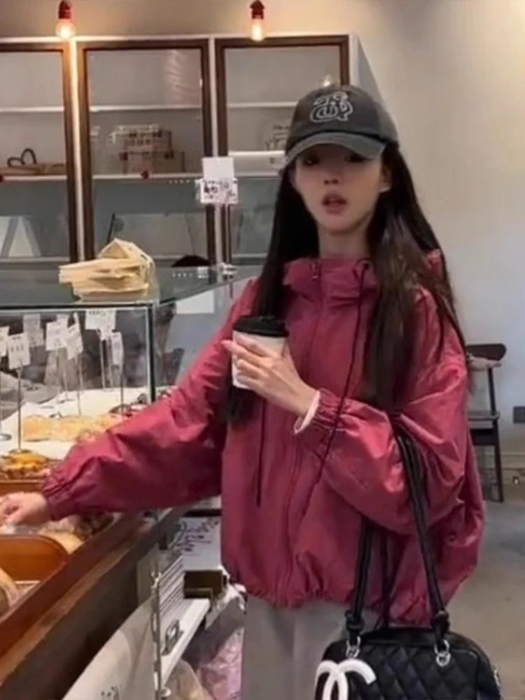 Premium ort Women's Workwear Jaet American Chic Faionable Spring Autumn Coat Casual Loose Fit Single Piece Regular Length