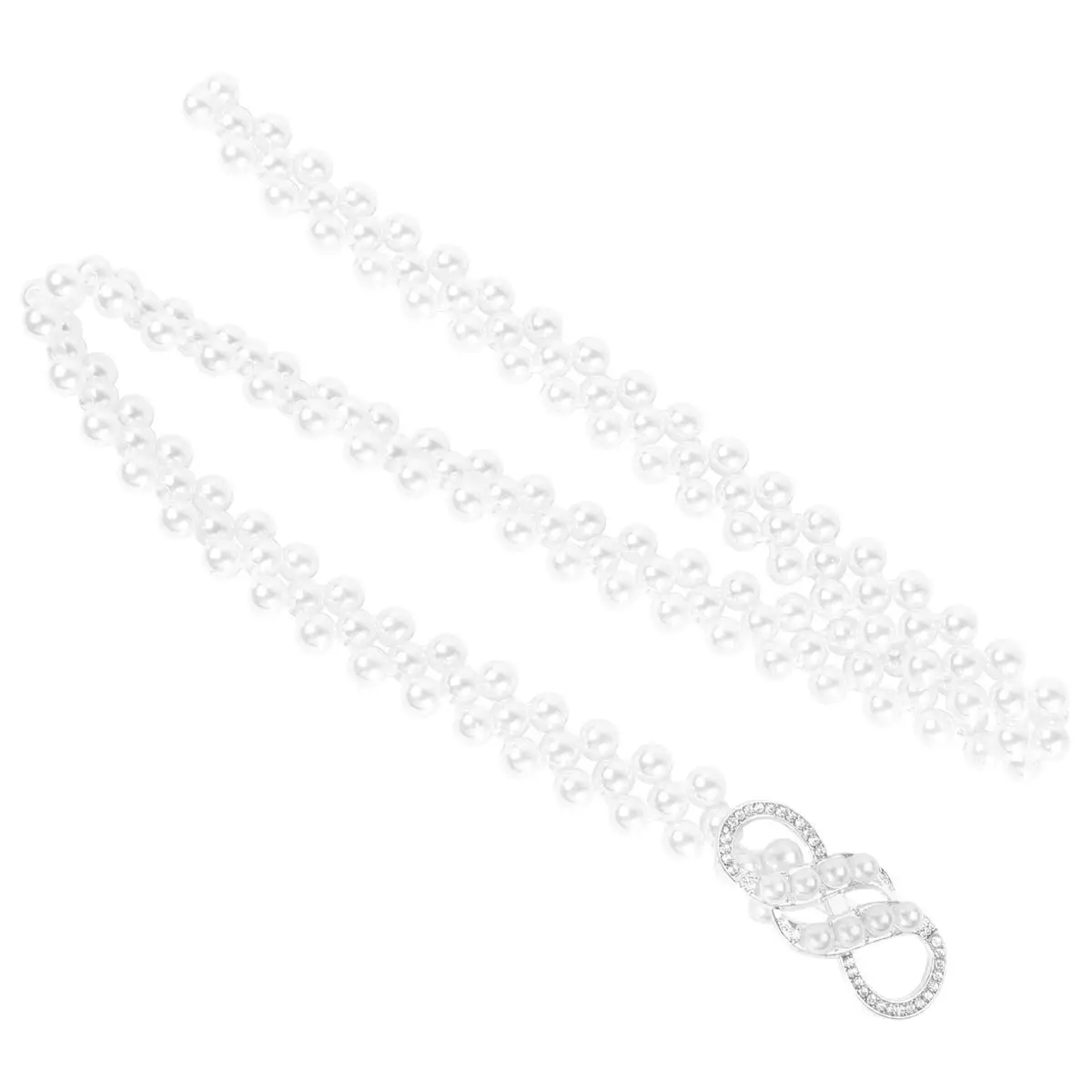 

Pearl Rhinestone Chains Women Belts Dress Waist Chain Rhinestone Belt Lightweight Durable Fashionable Beach White