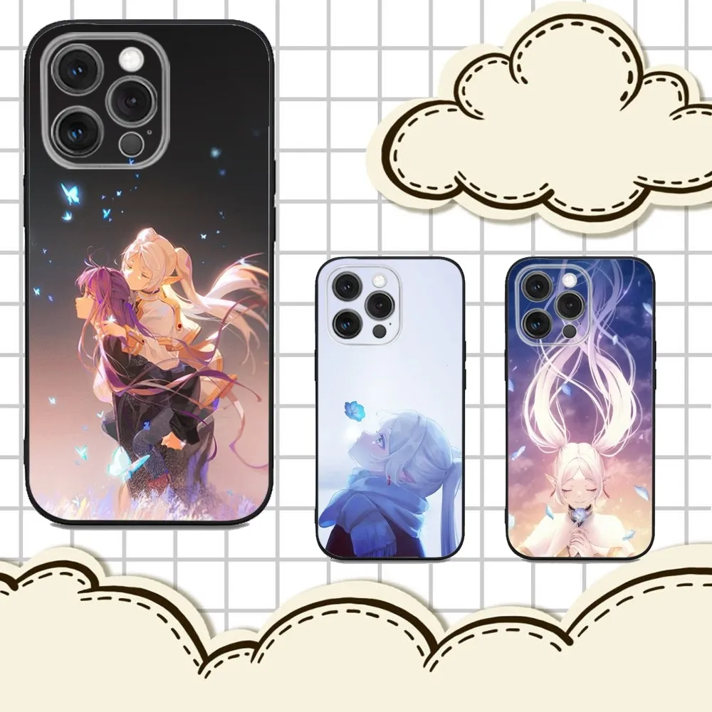 

Frieren Sousou No F-Frieren Phone Case For iPhone 16e,16,15,14,13,12,11,Pro,X,XS,Max,XR,Plus,Mini Soft Black Cover