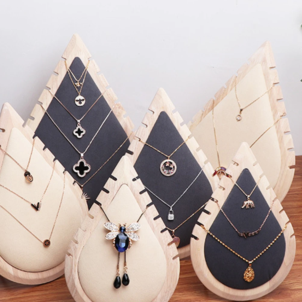 

Organizer Necklace Display Stand Frame Jewelry Chain Holder Dark Grey Log Microfiber Decorative