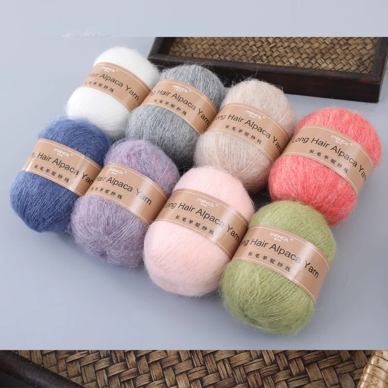 

50 г длинноволосая пряжа из альпаки, нить премиум-класса, 26 цветов, прямые поставки бренда MENCA, осенне-зимняя линия