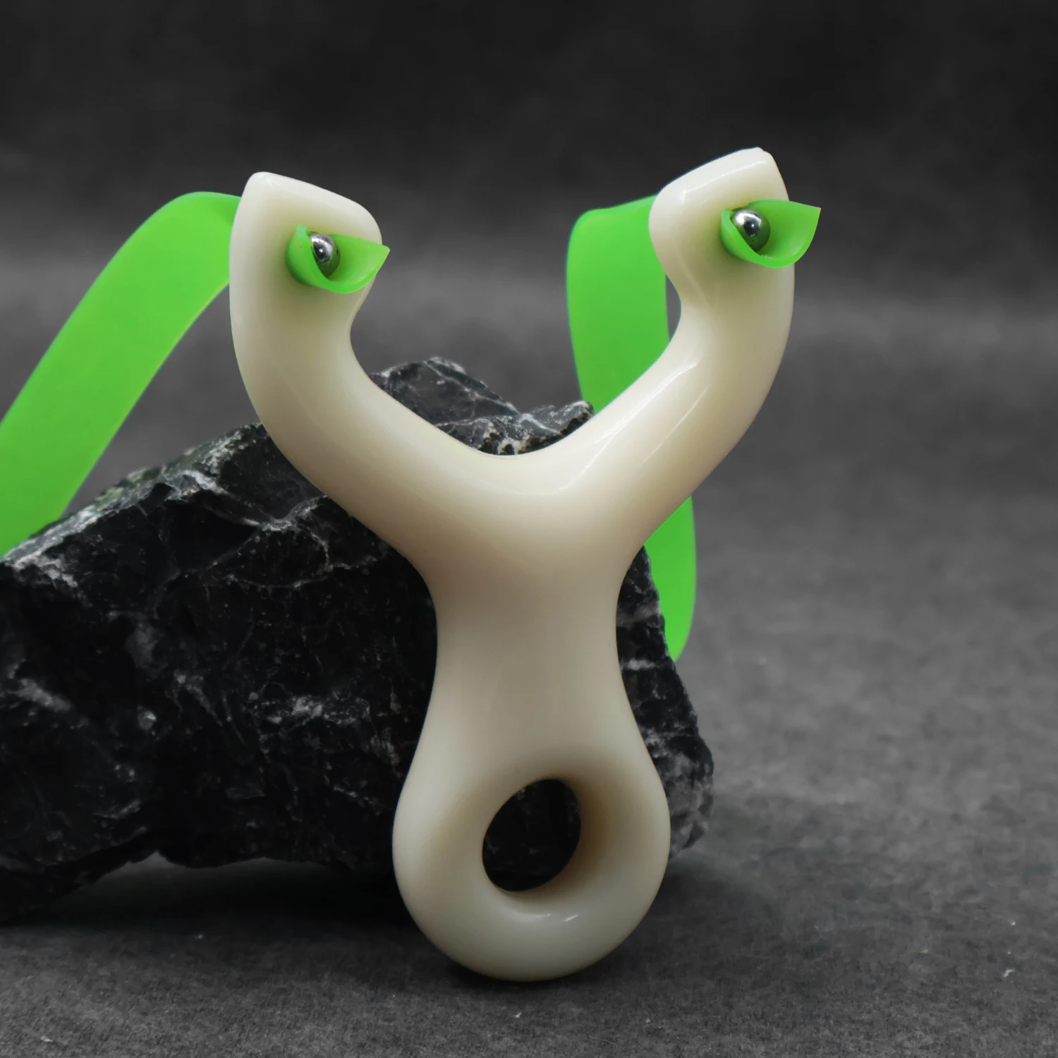 

White Resin Card Bead Slingshot Toy Outdoor Shooting Practice Entertainment Toy Portable Slingshot Pocket Slingshot