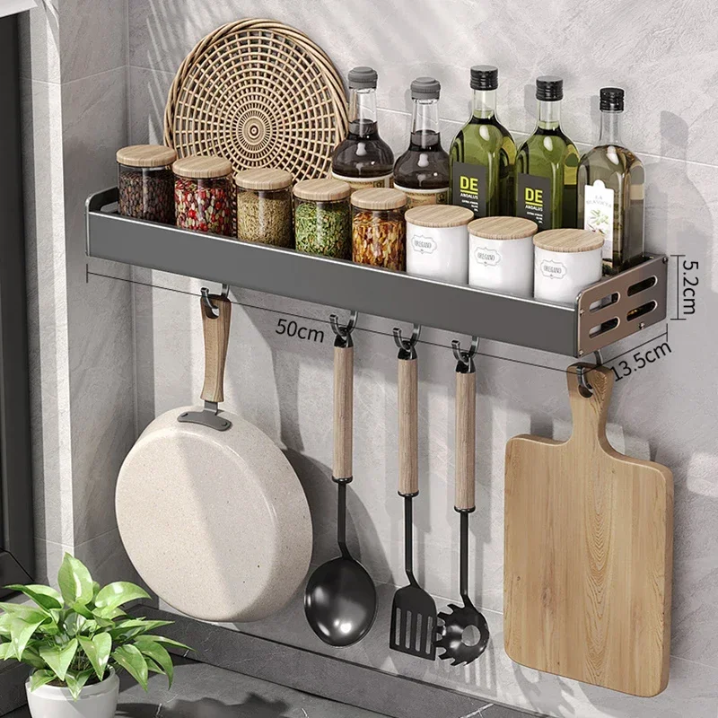 New Kitchen Storage Rack Seasoning Rack Wall-Mounted Condiment Multi-Functional Household kitchen organizer Storage Rack