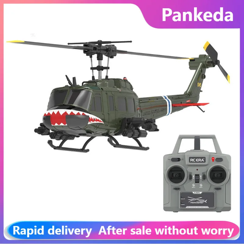 C032 RC Helicopter UH1 Huey 6-Aixs Gyroscope with 2.4G Optical Flow TOF Auto Stabilized Brushless Hobby Toys for Boy Rc Airplane