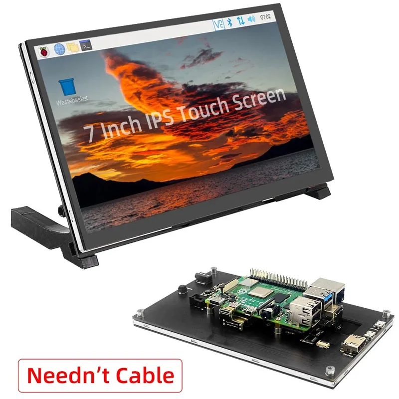 

7-дюймовый Raspberry Pi 4 IPS сенсорный экран 1024*600 HD LCD емкостный дисплей монитор для RPI 5 4 3B Jetson Nano PC Windows AIDA64