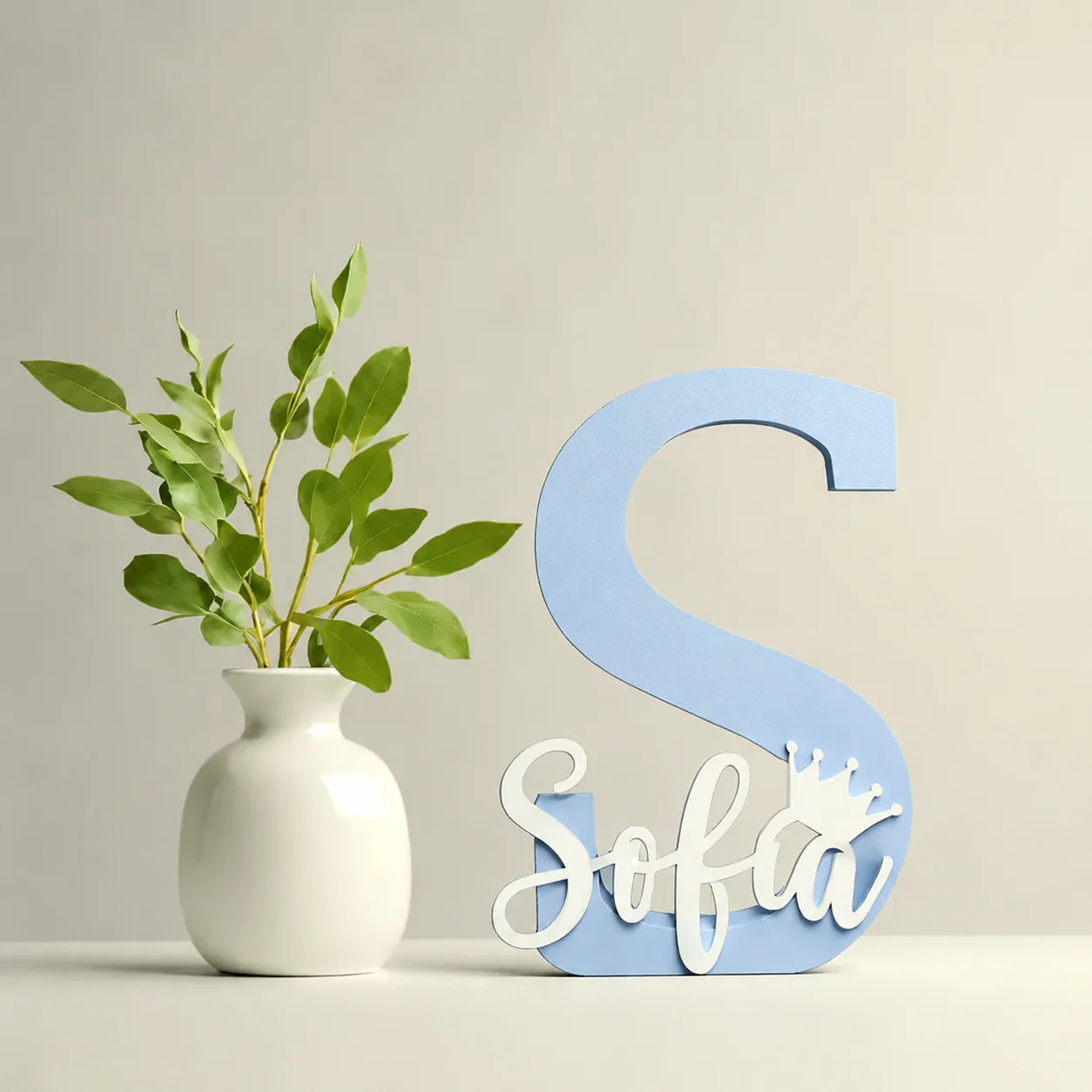 1pc Custom Crown PVC Wooden Name Plaque,Bedroom Room Table Decor,Wedding Birthday summer Graduation Christmas Gift