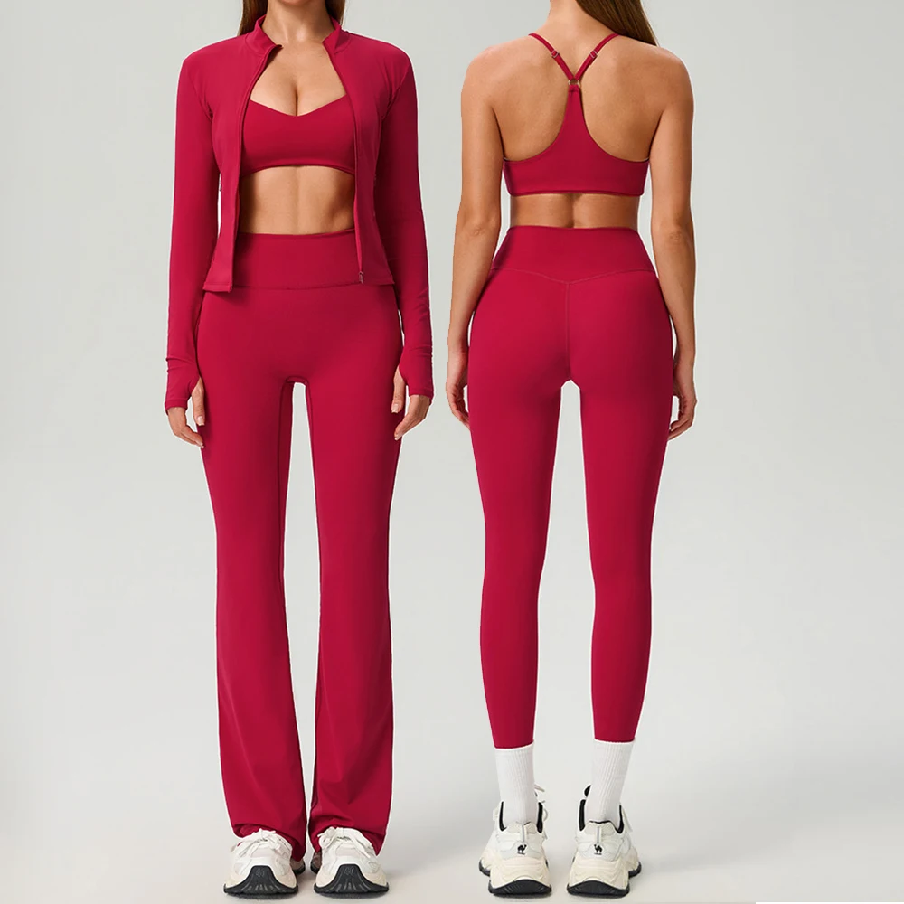 

Women Tracksuit 2/3PCS Yoga Suit Sports Set Gym Set Running Workout Clothes Long Sleeve Sports Bra Athletic Wear Yoga Clothing