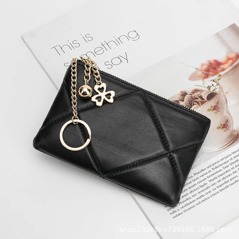 Delicate Coin Coin Purse Leather Women's Short Bag Slim Zipper Clutch Small Bag 2025 New Key Case