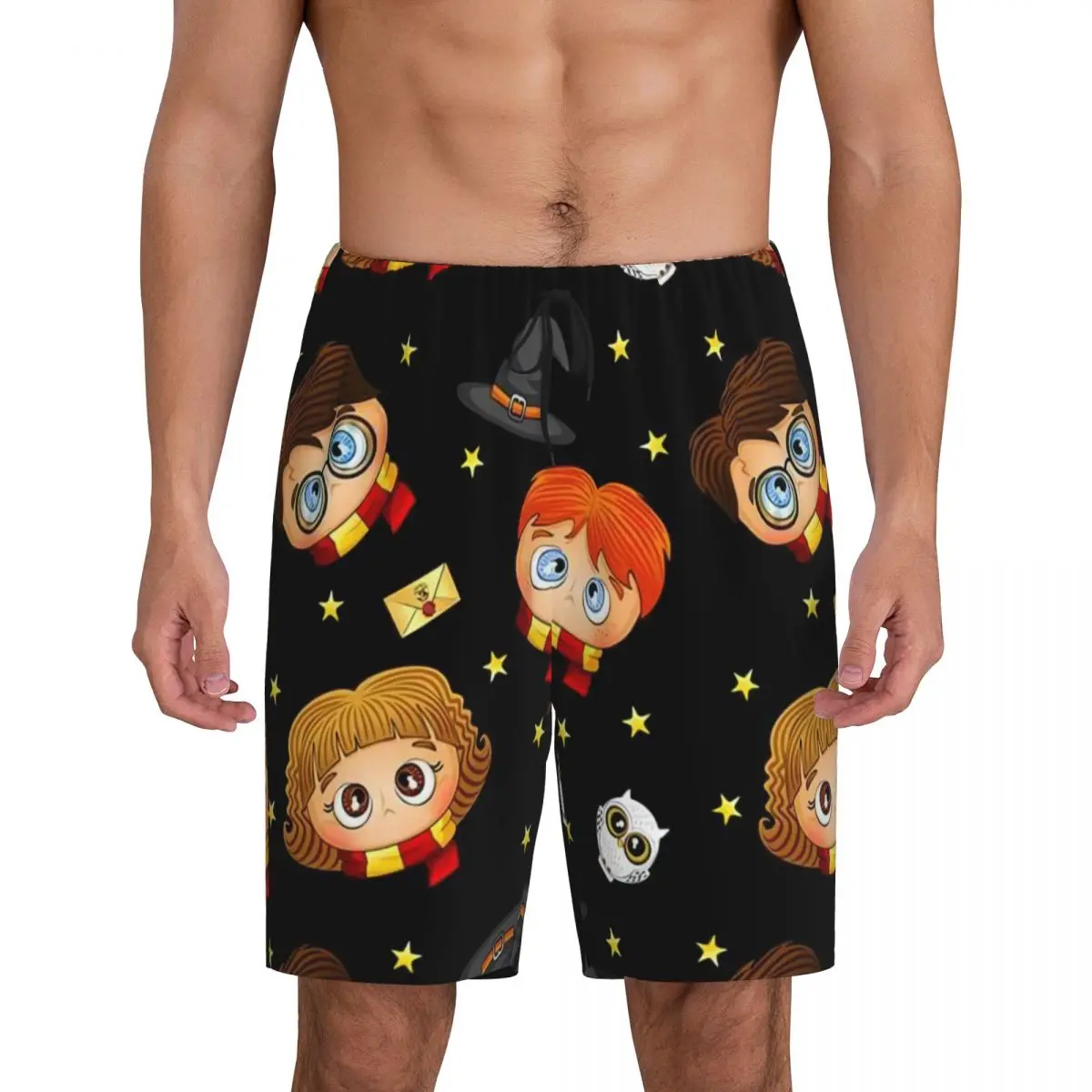 

Custom Harrys Magic Adventure Movies Potters Pajama Shorts for Men Sleepwear Lounge Bottom Stretch Sleep Short Pjs with Pockets