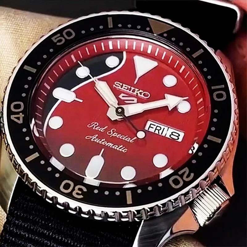 SEIKO-reloj con movimiento mecánico automático para hombre, pulsera con calendario multifuncional, edición limitada, serie 5