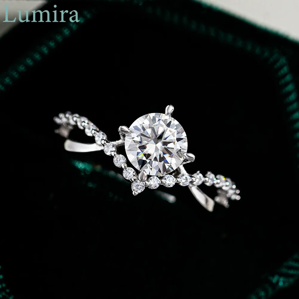 Lumira Luxury-inspired Design Moissanite Platinum PT950 Crown Ring 1 Carat Diamond for Women Timeless Jewelry Anniversary Gifts