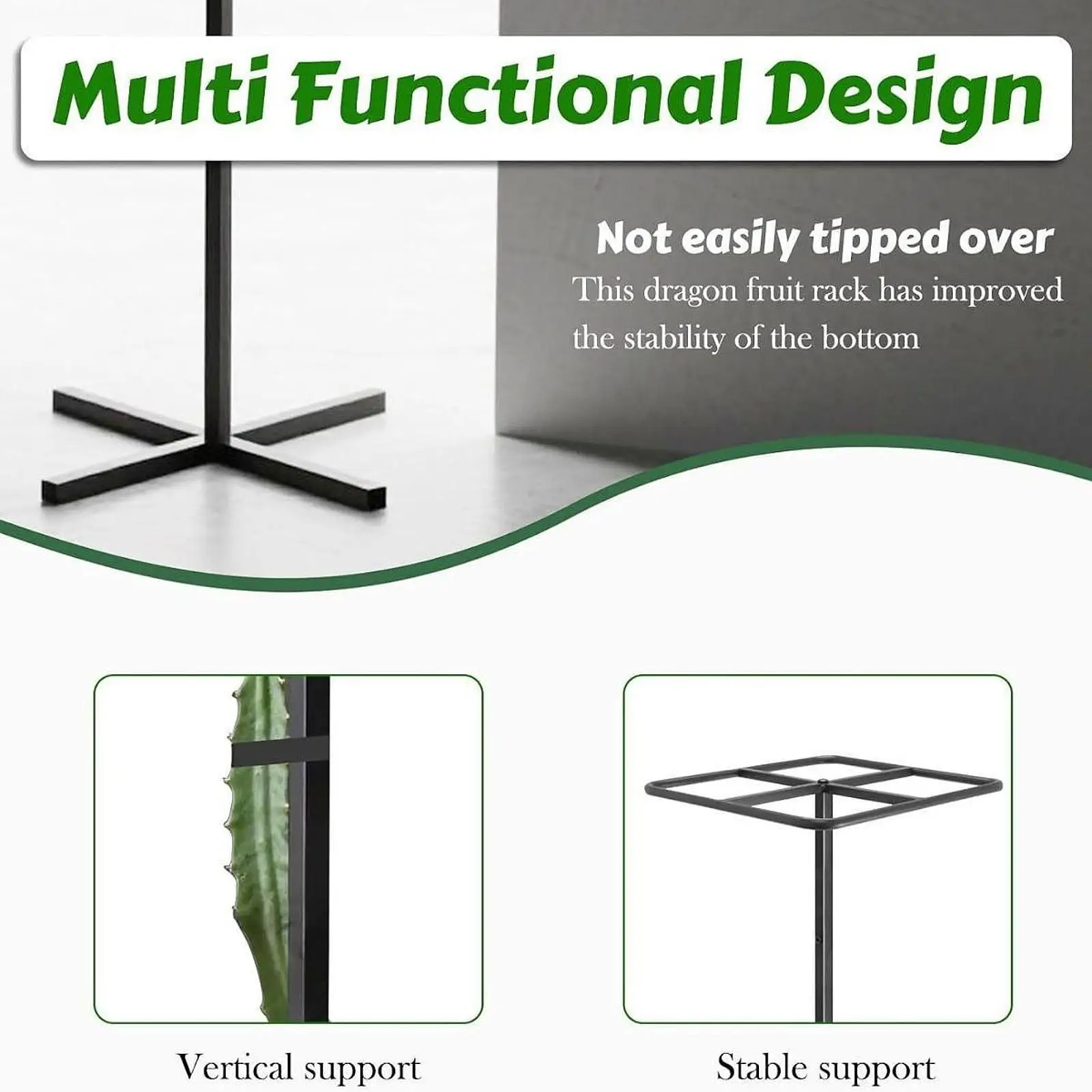 Dragon Fruit Trellis Durable Metal Plant Support Adjustable Climbing Plant Frame for Outdoor Garden Patio Vertical Gardening