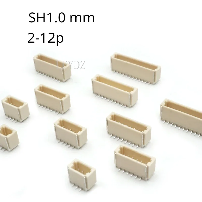 20Pcs/lot SH1.0 mm Vertical SMD 1.0mm Spacing Connector 2P/3P/4P/5P/6P/7P/8p-12p Vertical Sticker Socket Terminal connector