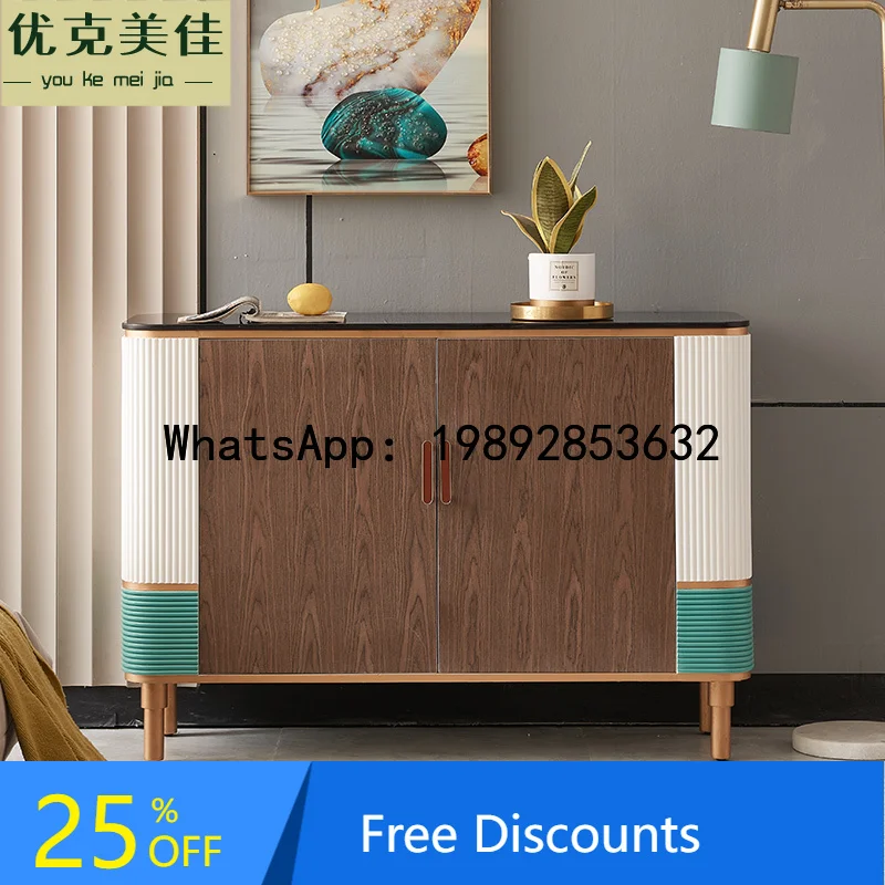 

Light Luxury Entrance Shoe Cabinet and Sideboard Integrated Rock Board Decor Minimalist Modern Storage Cabinet