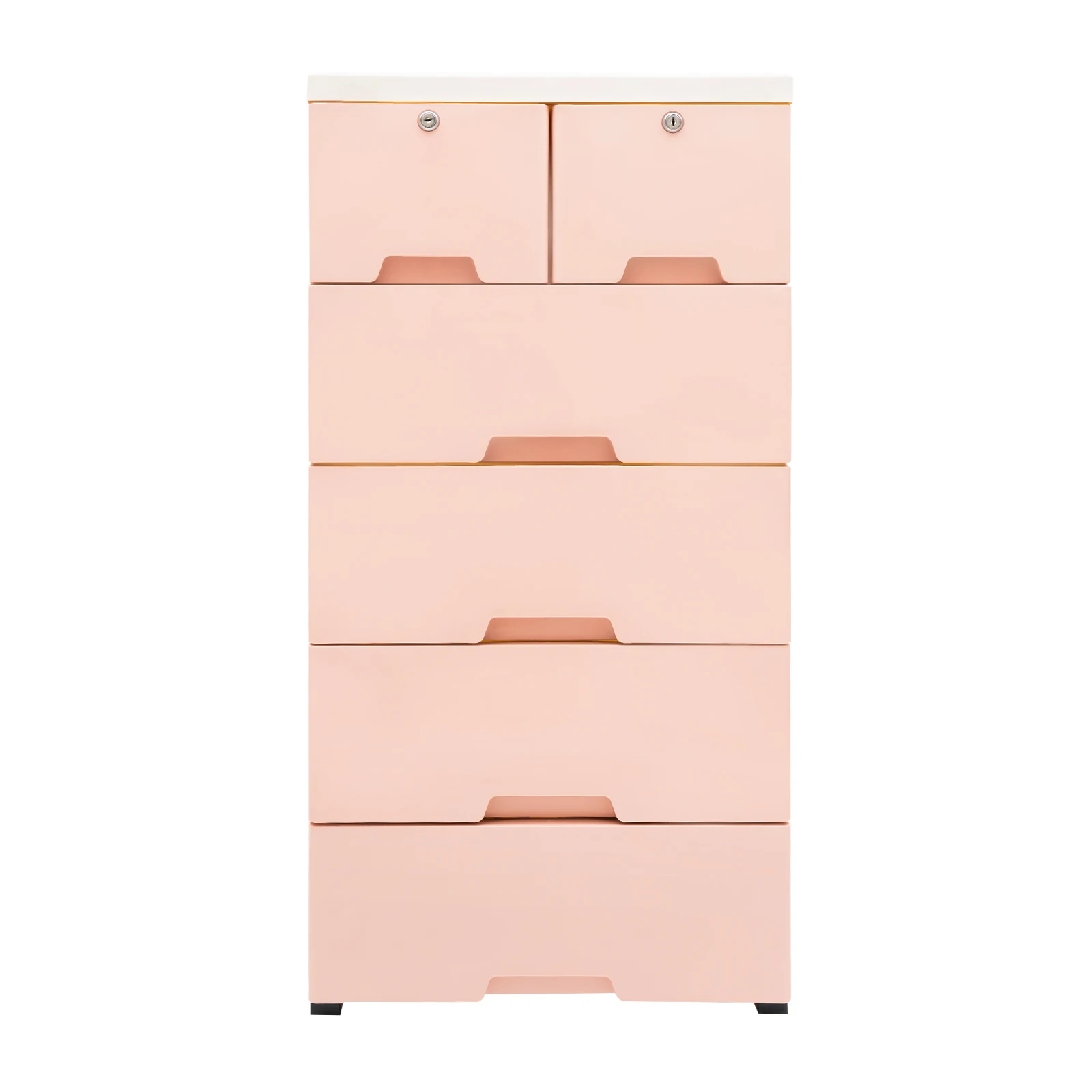 5-Layer 6 Drawer Storage Cabinet Plastic Organizer for Home Living Room Bedroom Office Blue/Pink