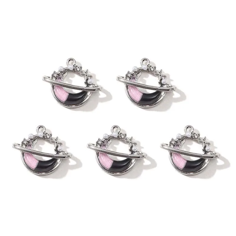 5 قطع حلوة باردة الرياح نجمة القمر الماس قلادة DIY المواد اليدوية الأقراط، وإكسسوارات قلادة