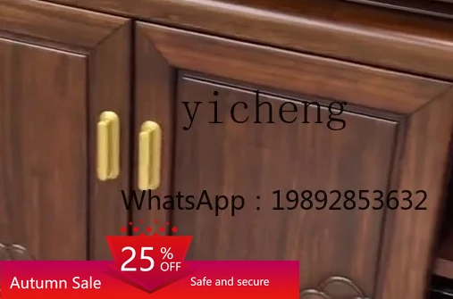 

Style Solid Wood Sideboard Simple Living Room Wall-Mounted Storage Cabinet Furniture