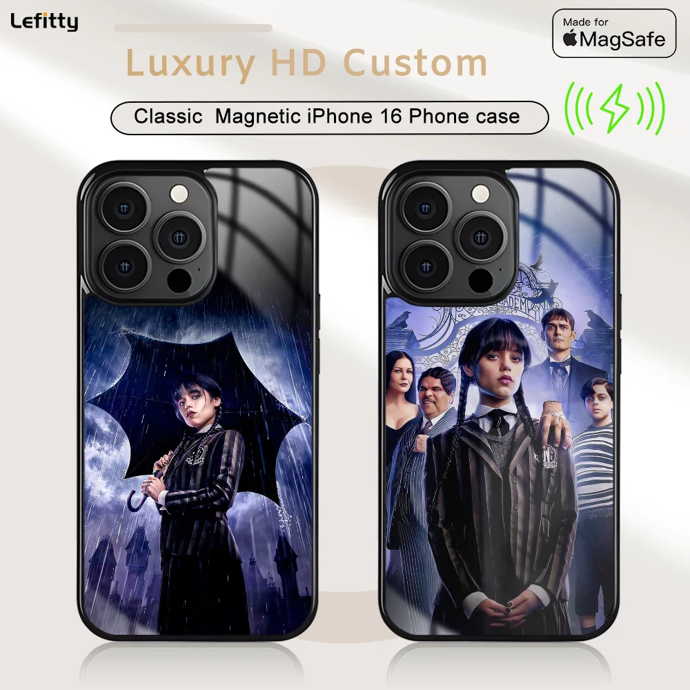 

Famous movie A_Addams Family Phone Case For iPhone 16 15 14 13 12 11 Pro Max Plus Mini Magnetic Magsafe Wireless Charging Cover