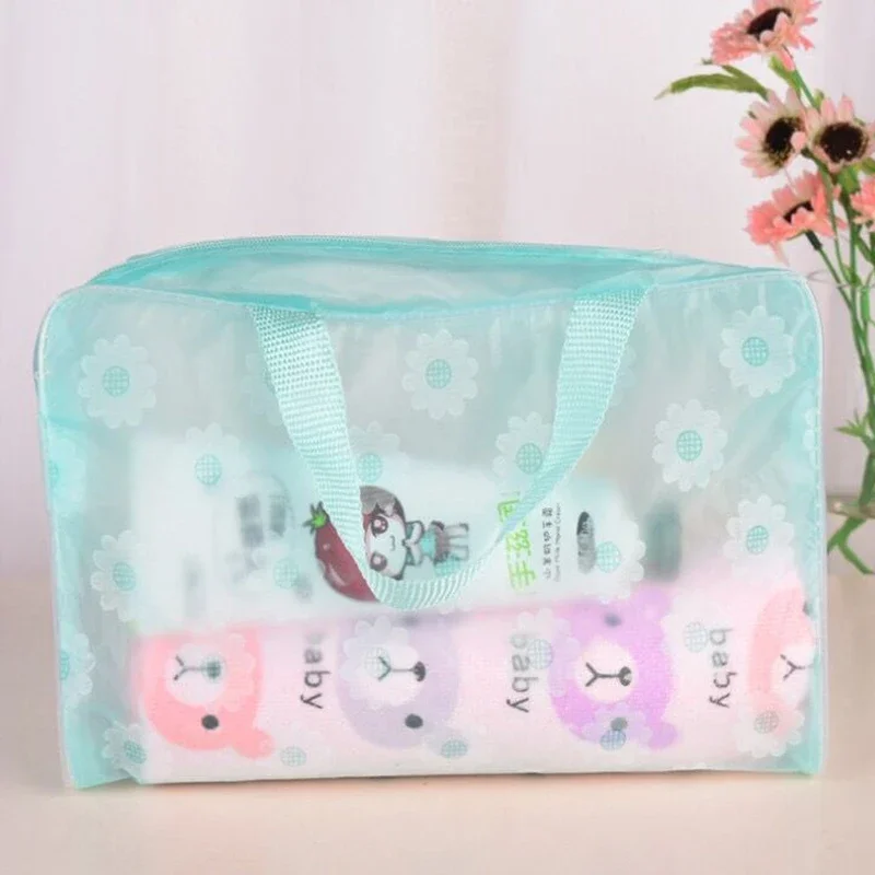 PVC waterproof cosmetic bag washing and bathing supplies storage bag creative home travel essential flowers bebe