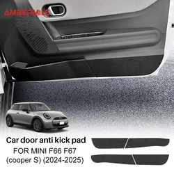 For Mini Cooper S F66 F67 2024 2025 Car Door Anti-Kick Mat Suede Leather Sticker Soil-Proof Children's Kick Pad Accessories