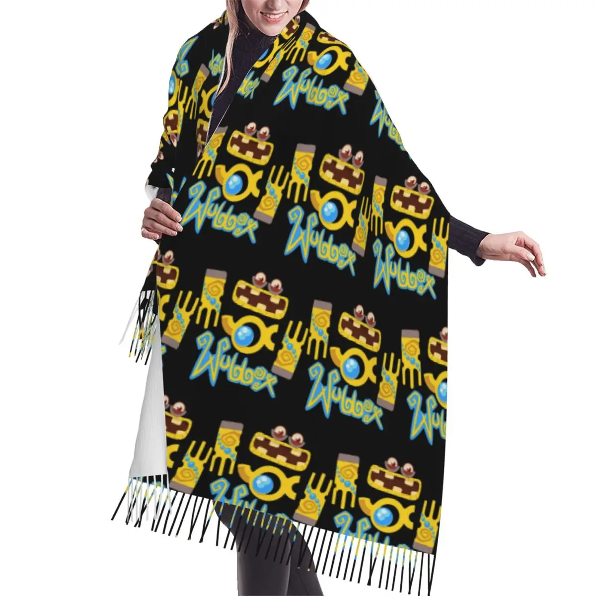 Wubbox My Singing Monsters Шарф Шарфы с кисточками Женские мягкие теплые шали и накидки Длинная осенне-зимняя шаль
